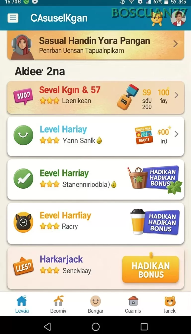 Cuplikan layar KIKOTOTO — menu navigasi
